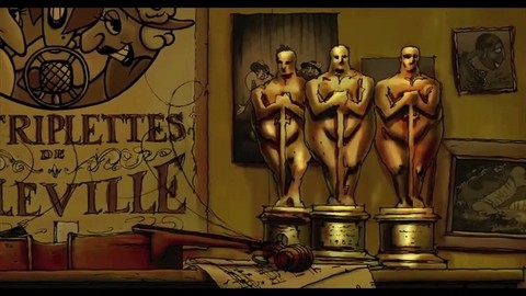 Деликатесы. (Трио из Бервилля. The Triplets of Belleville). Мадам из трио на охоте за лягушками.