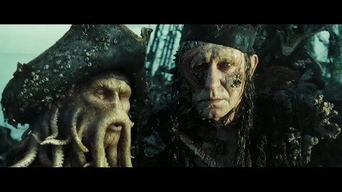 Дейви Джонс приказывает казнить пленных. Уилл Тёрнер подслушивает разговор.
