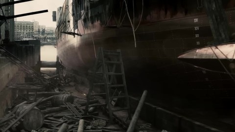 Холмс и Ватсон спускают на воду корабль.