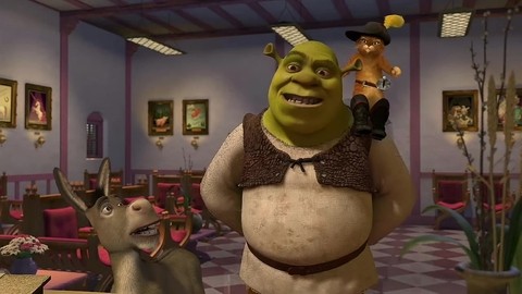 Шрек 2 | Shrek 2 | "Кот, хватай и слезай! Пора смываться!" 9/16 часть 720HD