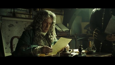 Летучий Голландец крушит корабли. Мёрсер докладывает Катлеру Беккету.